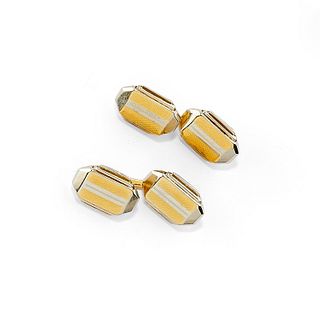 A 18K two-color gold cufflinks