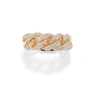 A 18K pink gold and diamond ring