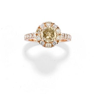 A 18K rose gold and diamond ring