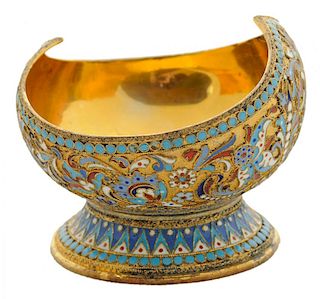 Russian Gilt Silver Enamel Bowl