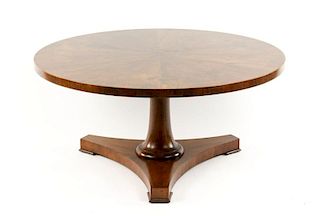 Baker Walnut Circular Cocktail or Coffee Table