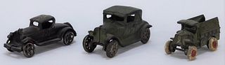 3PC Arcade Hubley Cast Iron Car Truck Toy Group