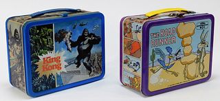 2 Vintage Thermos King Kong & Road Runner Lunchbox