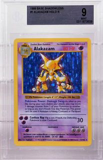 1999 Pokemon Base Shadowless Alakazam BGS 9