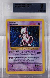 1999 Pokemon Base Shadowless Mewtwo BGS 9 Card