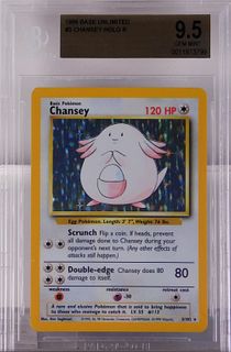 1999 Pokemon Base Unlimited Chansey BGS 9.5
