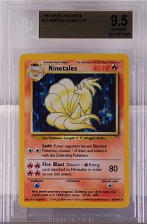 1999 Pokemon Base Unlimited Ninetales BGS 9.5 Card