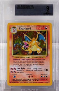 1999 Pokemon Base Unlimited Charizard BGS 9 Card
