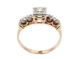 Ladies 14k Yellow Gold & Diamond Ring