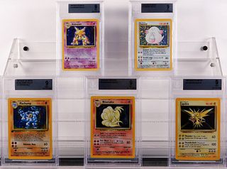 5PC Pokemon Base Unlimited BGS 9 TCG Card Group