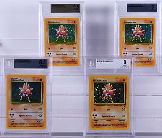 4PC Pokemon Base Unl. 2 Hitmonchan BGS Collection