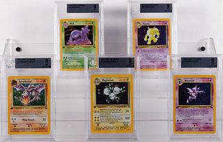 5 1999 Pokemon Fossil 1st Ed BGS 9 Holo Card Group