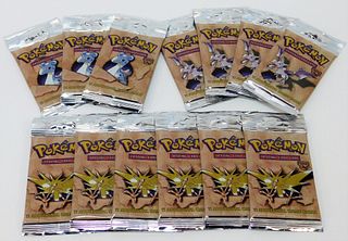 13PC 1999 Pokemon Fossil Unl Sealed TCG Long Packs