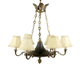 French Empire Style 6 Light Chandelier