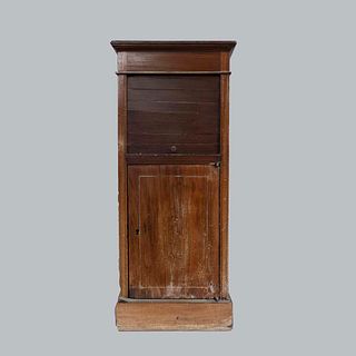 Cabinet. 20th century. Carved in wood. With folding door and folding door. Decorated with moldings.