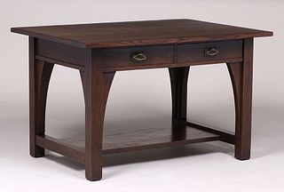 Limbert Two-Drawer Library Table c1905