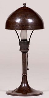 Roycroft Hammered Copper Helmet Lamp