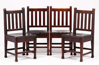 Set of 4 Roycroft Dining Chairs made for The Roycroft