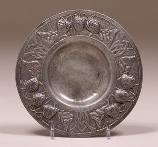 Celtic Arts & Crafts Hammered Pewter Tray c1900