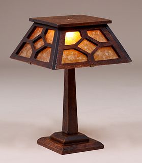 Mission Oak Mica Lamp c1910