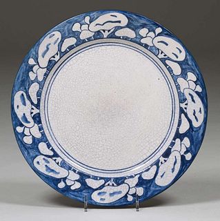 Dedham Pottery Snow Tree Plate c1910