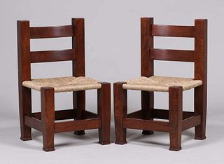 Pair Bernard Maybeck Designed Side Chairs c1898