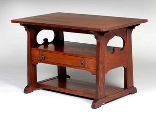 Imperial Furniture Co Shoe-Footed Trestle Table c1905