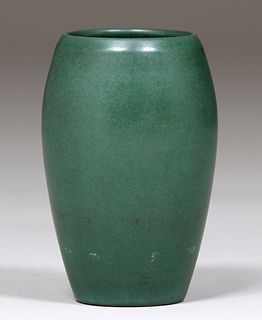 Marblehead Pottery Matte Green Swollen Vase c1910