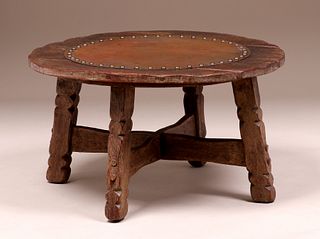 Arts & Crafts Western Copper-Top Coffee Table c1930s