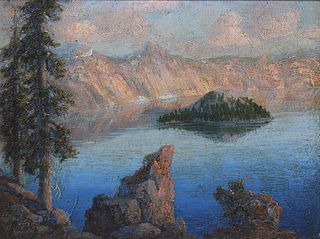 Grace Fountain Crater Lake Painting c1920s