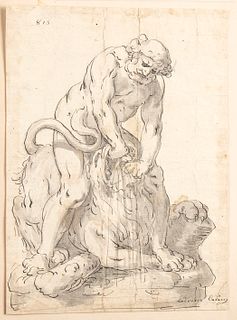BOLOGNESE SCHOOL, EARLY 17th CENTURY - Hercules and the Nemean lion