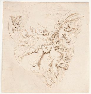 GIOVANNI BATTISTA CROSATO (Venice, 1685 - 1758), ATTRIBUTED TO - Flying of angel