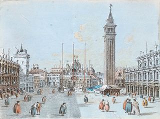 GIACOMO GUARDI (Venice, 1764 - 1835) - View of piazza San Marco