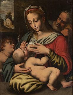 EMILIAN SCHOOL, FIRST HALF OF THE 16th CENTURY - Holy Family with San Giovannino