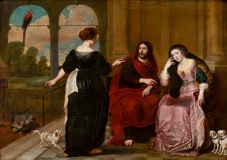 AMBIT OF SIMON DE VOS (Antwerp, 1603 - 1676) - Christ in the house of Martha and Mary