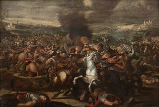 MARZIO GANASSINI (Rome, 1560 circa - 1620 circa) - Clash of cavalries