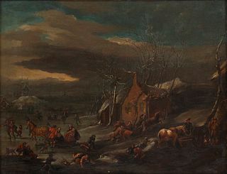 FLEMISH PAINTER, 17th CENTURY - Winterness scene