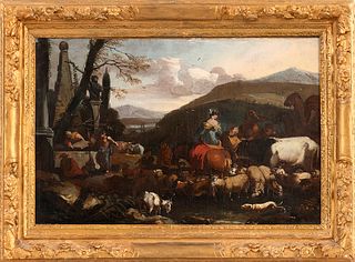 AMBIT OF NICOLAES BERCHEM (Haarlem, 1620 - Amsterdam, 1683) - Pastoral scene