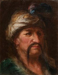 VENETIAN PAINTER, 18th CENTURY - Head of a oriental man with turban