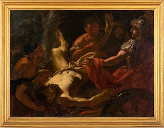 GIOVANNI ANTONIO PELLEGRINI (Venice, 1675 - 1741), ATTRIBUTED TO - Alexander the Great finds Darius dying