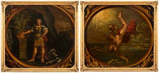 VENETIAN SCHOOL, 17th CENTURY - Fall of Icarus - Mucius Scaevola, Couple of paintings