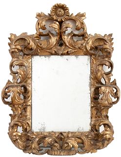 DRESSING TABLE, 18th CENTURY - Baroque frame with rich openwork scrolls and floral molding