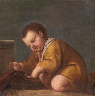 AMBIT OF ANTONIO AMOROSI (Comunanza, 1660 - 1738) - Kid playing