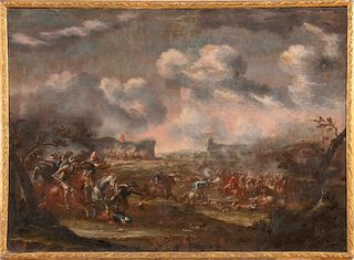 CIRCLE OF JACQUES COURTOIS, CALLED IL BORGOGNONE, SECOND HALF OF THE 17th CENTURY - Clash of cavalries