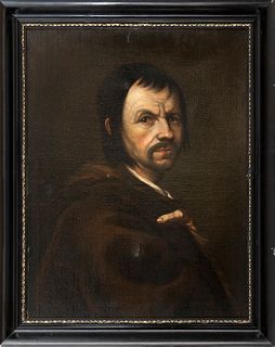 SPANISH PAINTER (?), 17th CENTURY - Portrait of man with moustache