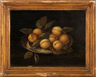 PANFILO NUVOLONE (Cremona, 1581 - Milan, 1651), ATTRIBUTED TO - Still life with apricots on metallic plate