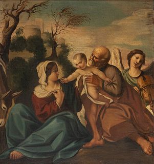 ANONIMOUS, 18th CENTURY - Rest on the flight into Egypt