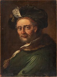 GIUSEPPE NOGARI (Venice, 1699 - 1763)  - Bust of a Jewish nobleman with a headdress
