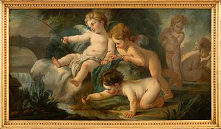 FRENCH SCHOOL, SECOND HALF OF THE 18th CENTURY - Cupids games at stream