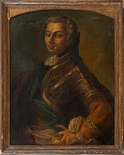 FRENCH SCHOOL, FIRST HALF OF THE 18th CENTURY - Portrait of a gentleman in armor